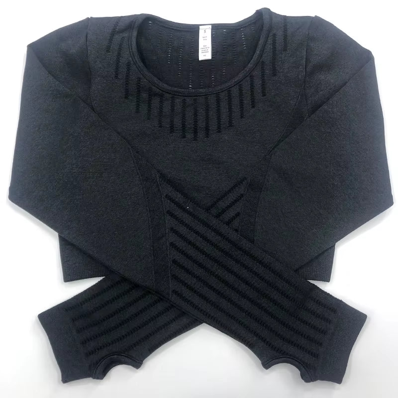 2021 New Active Wear Sets Women Workout Clothes Gym Wear Tracksuits Yoga Jogging Track Outfit Legging Long Sleeves Shirts Suits