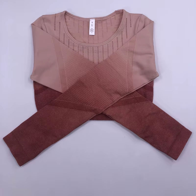 2021 New Active Wear Sets Women Workout Clothes Gym Wear Tracksuits Yoga Jogging Track Outfit Legging Long Sleeves Shirts Suits