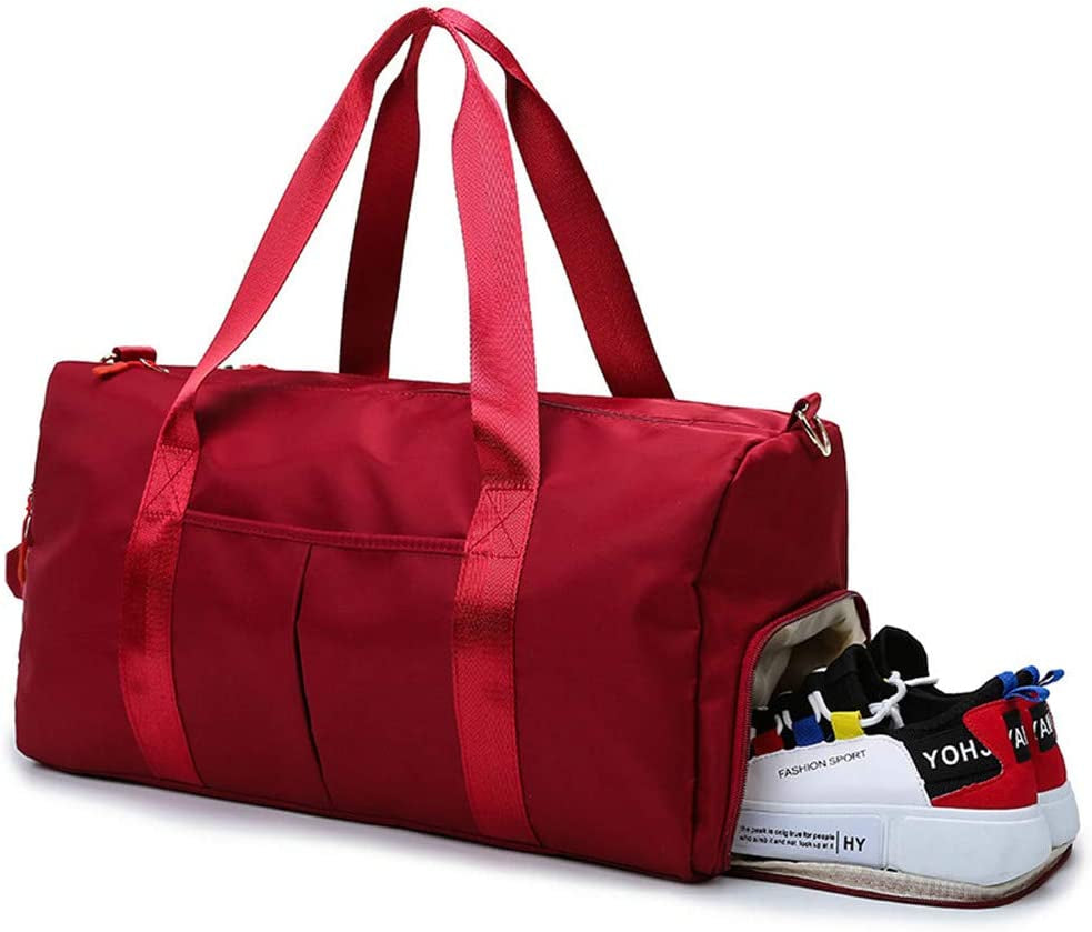 Sports Gym Bag for Women or Men Travel Duffel Bag with Wet Pocket and Shoes Compartment for Training Swim Yoga(Blue)