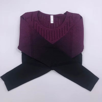 2021 New Active Wear Sets Women Workout Clothes Gym Wear Tracksuits Yoga Jogging Track Outfit Legging Long Sleeves Shirts Suits