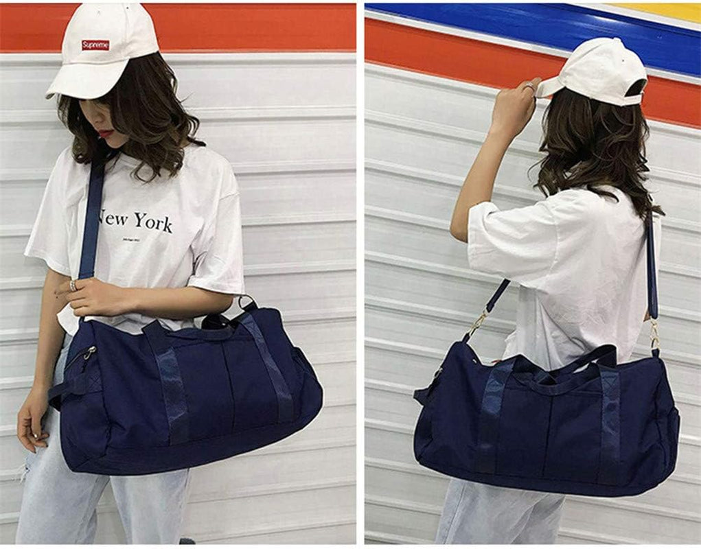Sports Gym Bag for Women or Men Travel Duffel Bag with Wet Pocket and Shoes Compartment for Training Swim Yoga(Blue)