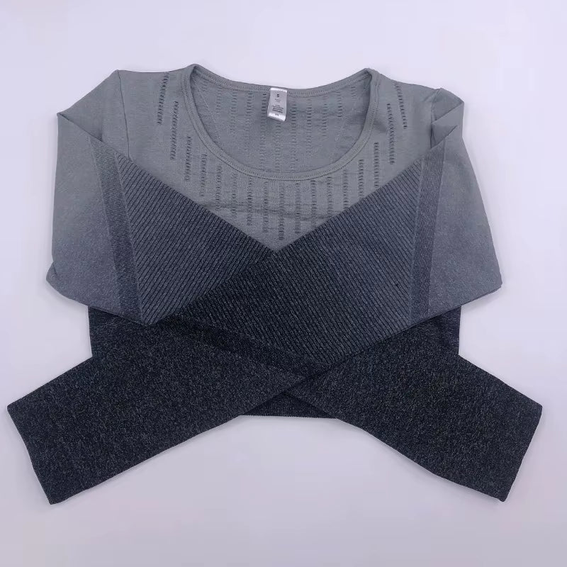 2021 New Active Wear Sets Women Workout Clothes Gym Wear Tracksuits Yoga Jogging Track Outfit Legging Long Sleeves Shirts Suits